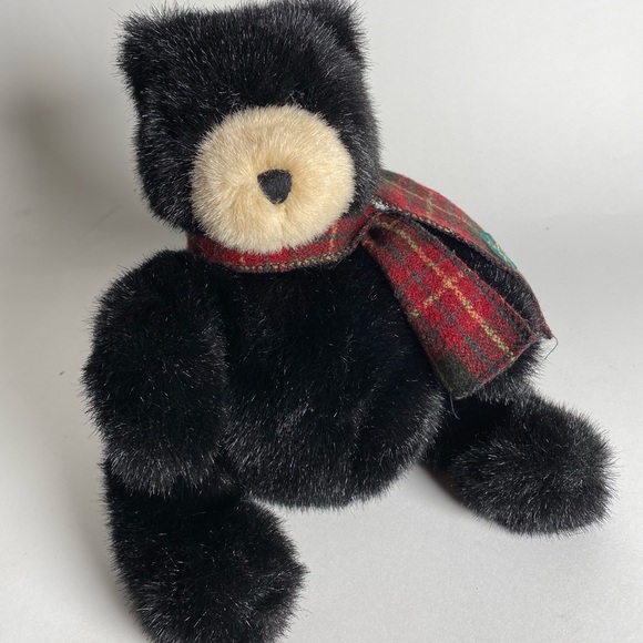 Vintage Gund Plush Black Bear With Holiday Scarf Lindt Chocolate collectible - Picture 1 of 5